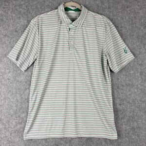 Swannies Golf Polo Shirt Mens Medium Striped Performance Logo‎ Collared Stretch